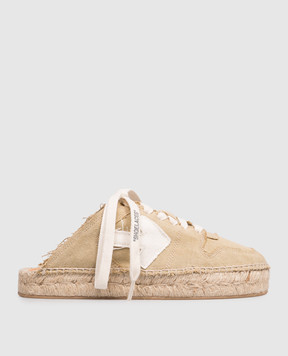 Off-White Beige mule sneakers with logo patch OWIB019S26FAB001