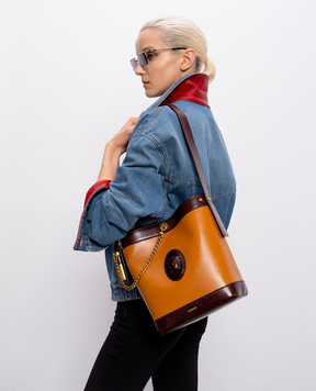 Versace Brown leather Pivot bucket bag 10234601A17451