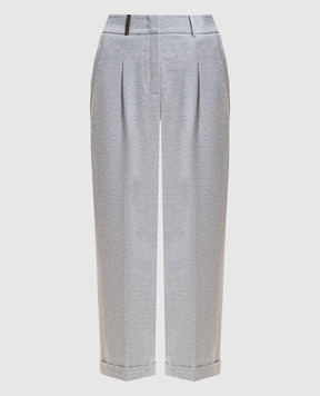 Peserico Gray pants with patch A04514J002379