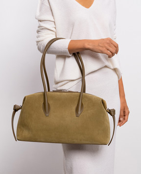 YUZEFI Brown suede Brioche bag BRIOCHEDUFFLESUEDE