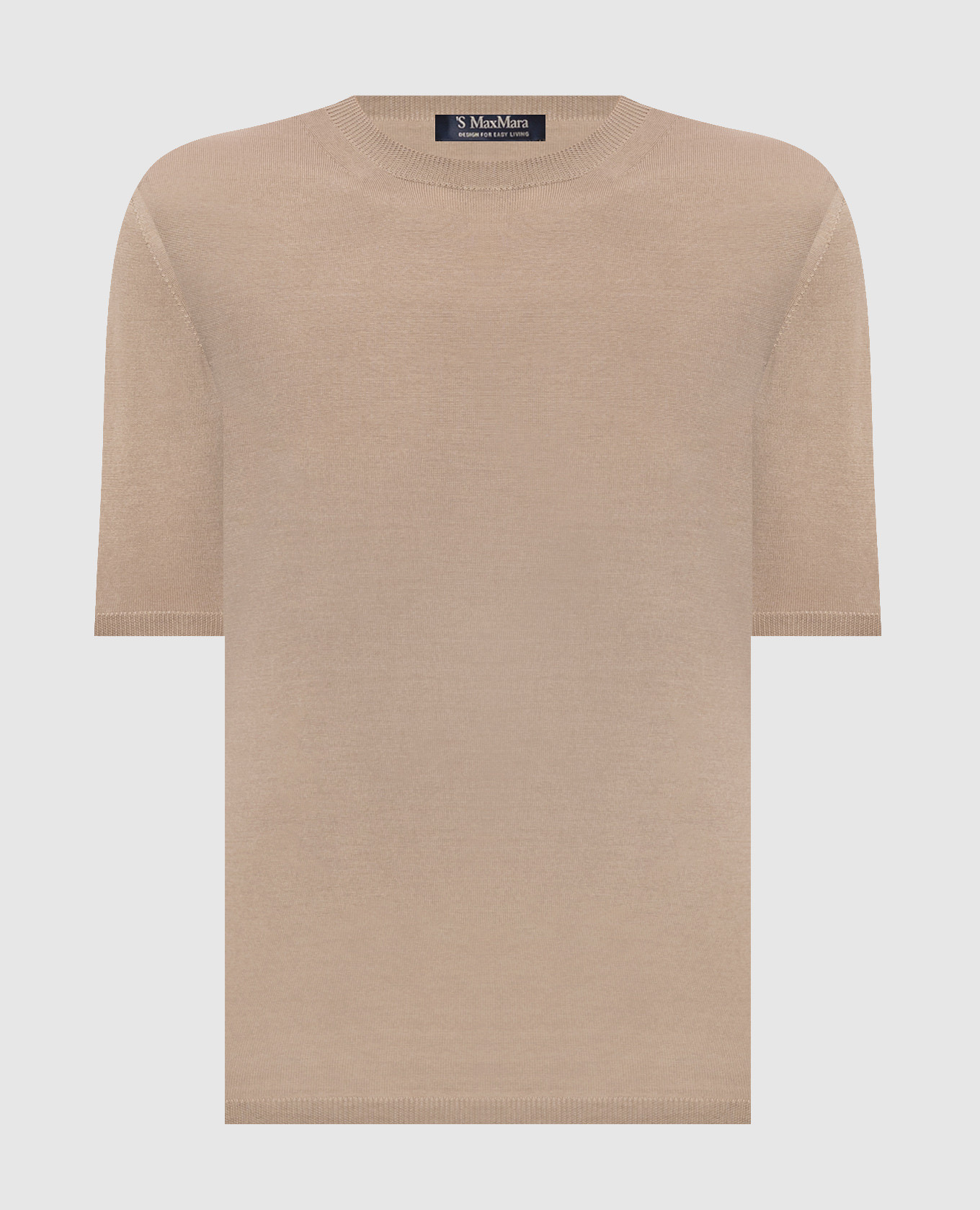 Beige ACETI silk and cashmere top