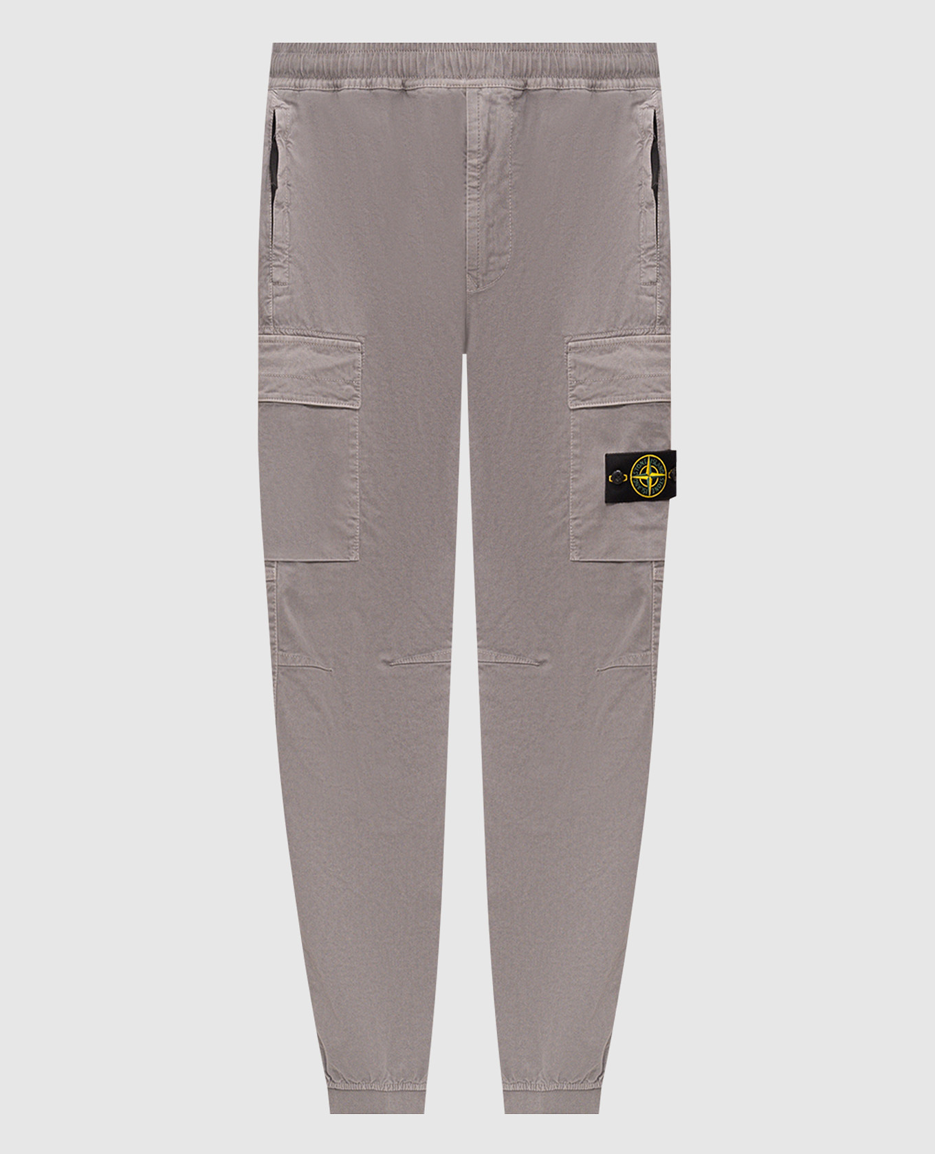 Grey joggers with logo patch