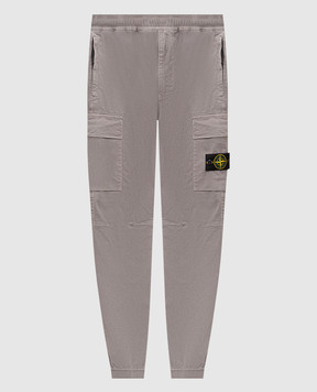 Stone Island Grey joggers with logo patch L2S153100033S00L1