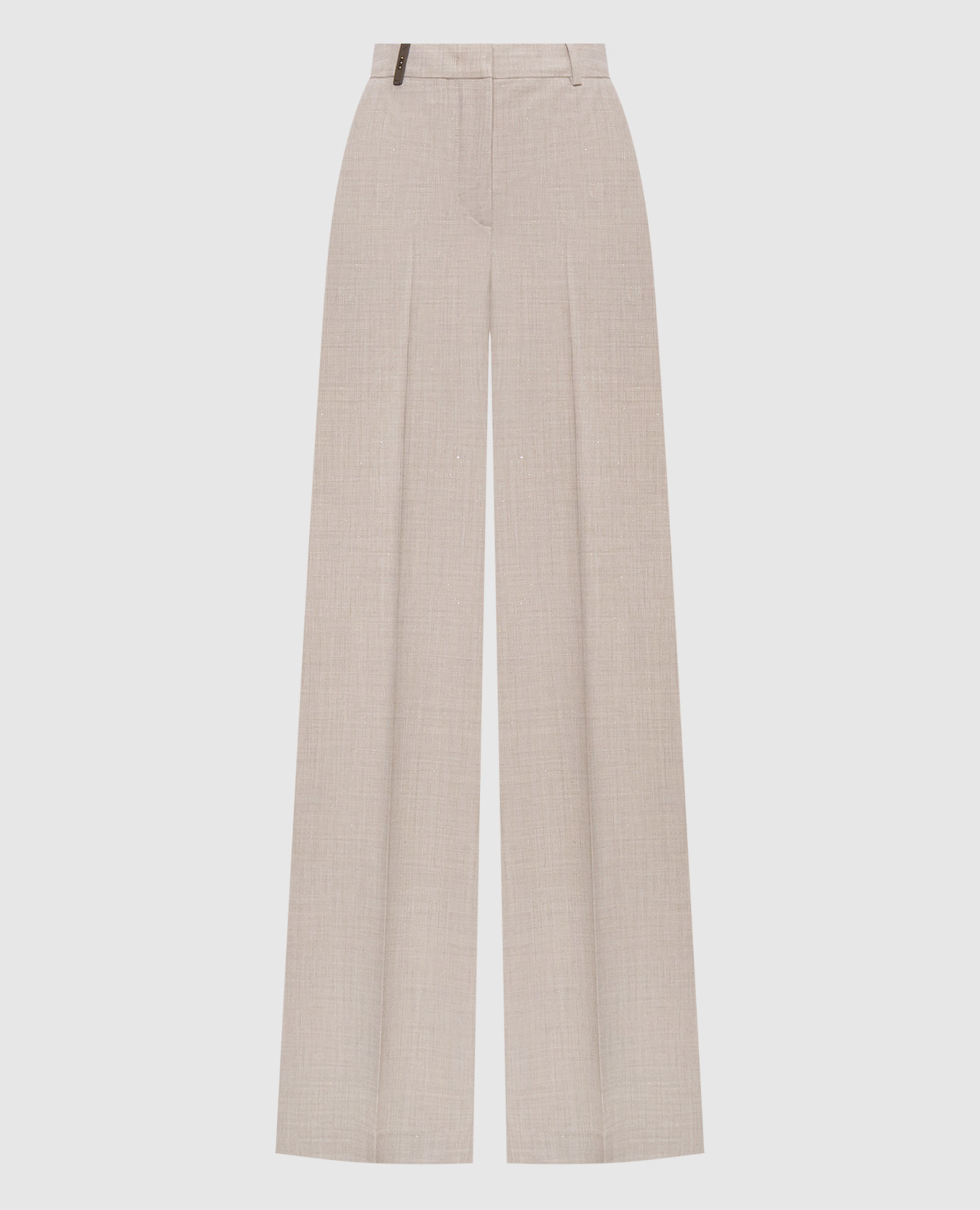 Beige wool pants with a pattern