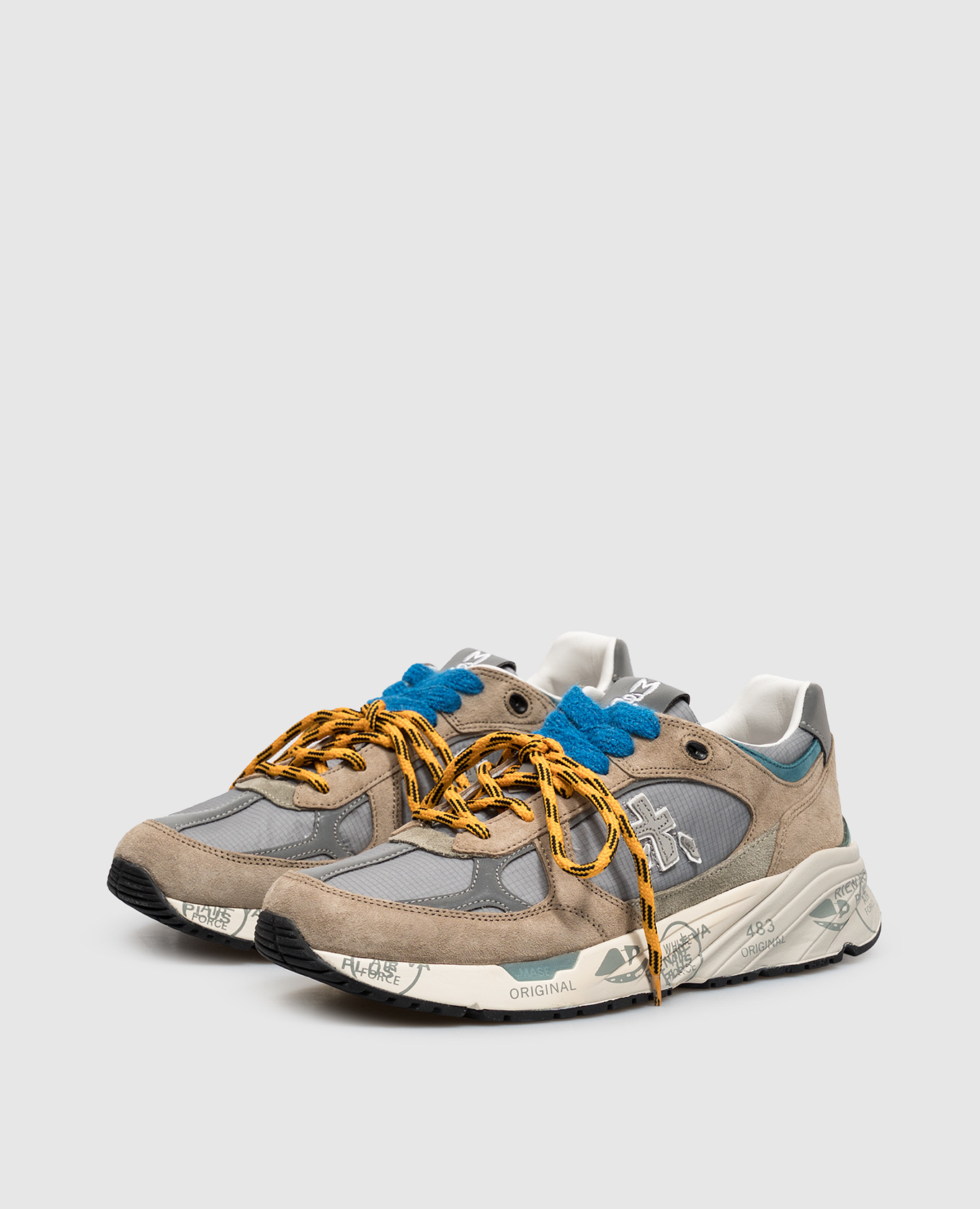 Beige Mased combination sneakers with reflective inserts Premiata 2