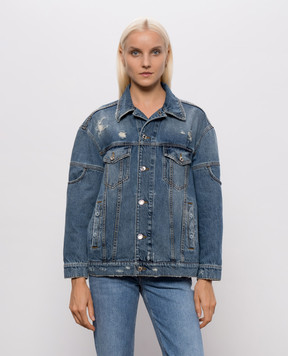 Dolce&Gabbana Blue denim jacket with holes F9U77DG8PR5