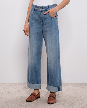 Brunello Cucinelli Blue jeans with a worn effect MA095P4005