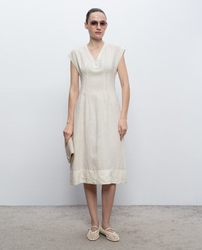 Peserico Beige linen dress M02404T001617