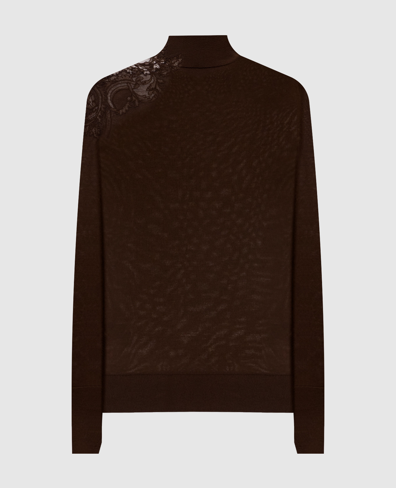 Brown wool golf with lace