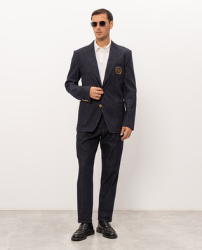 Dolce&Gabbana Blue denim pants with logo patch GP13KDG8PF6