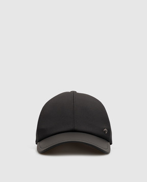 Stefano Ricci Black cap with leather peak MCV63NV18EPL001H