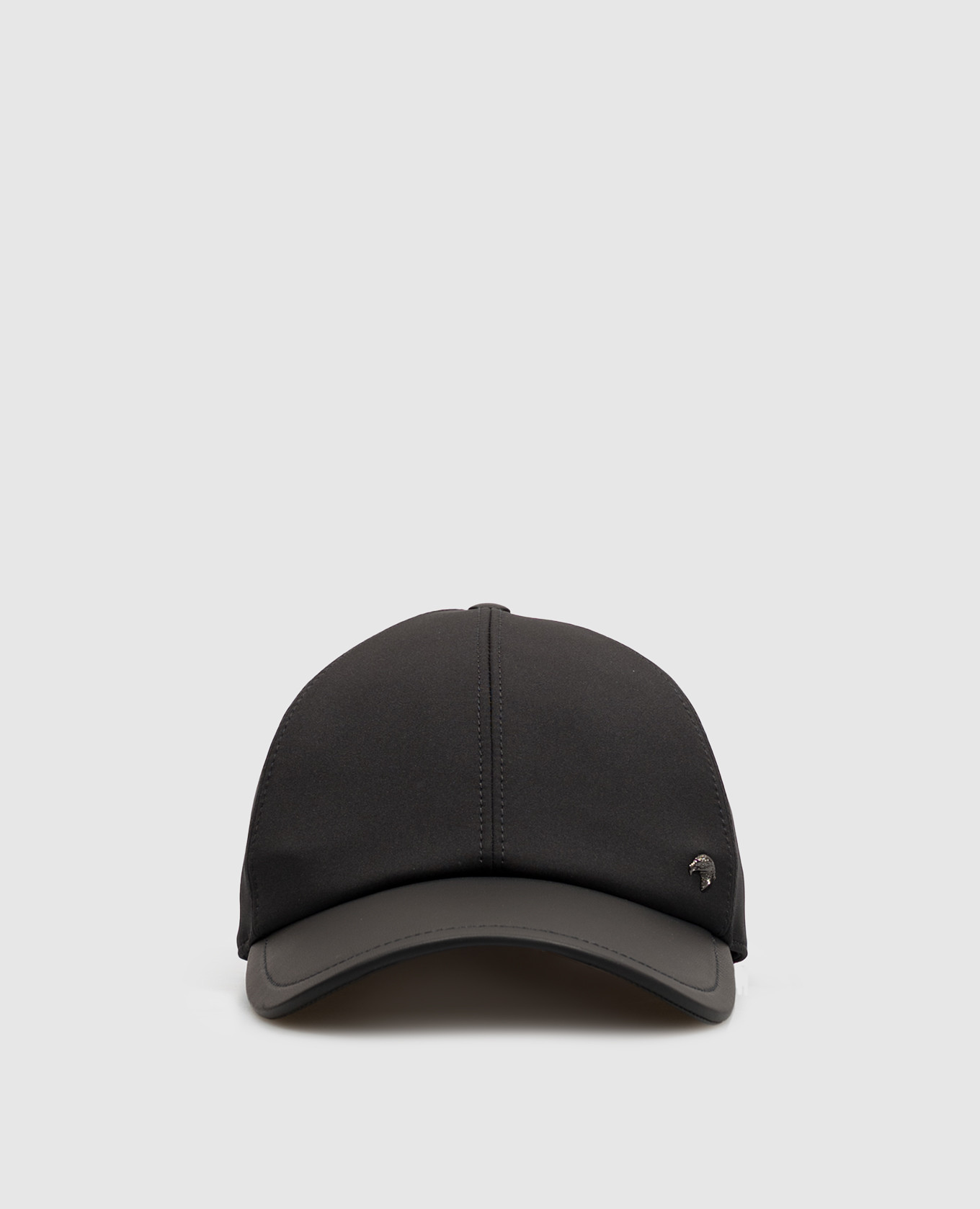 Black cap with leather peak