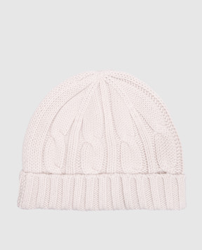 Allude Beige cashmere hat with textured pattern 26511223