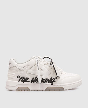 Off-White Out Of Office For Walking White Leather Sneakers With Logo OWIA259C99LEA019