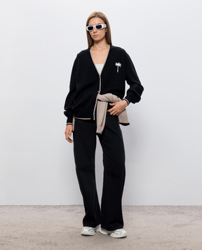 Palm Angels Black wool cardigan PAWHB003KN001