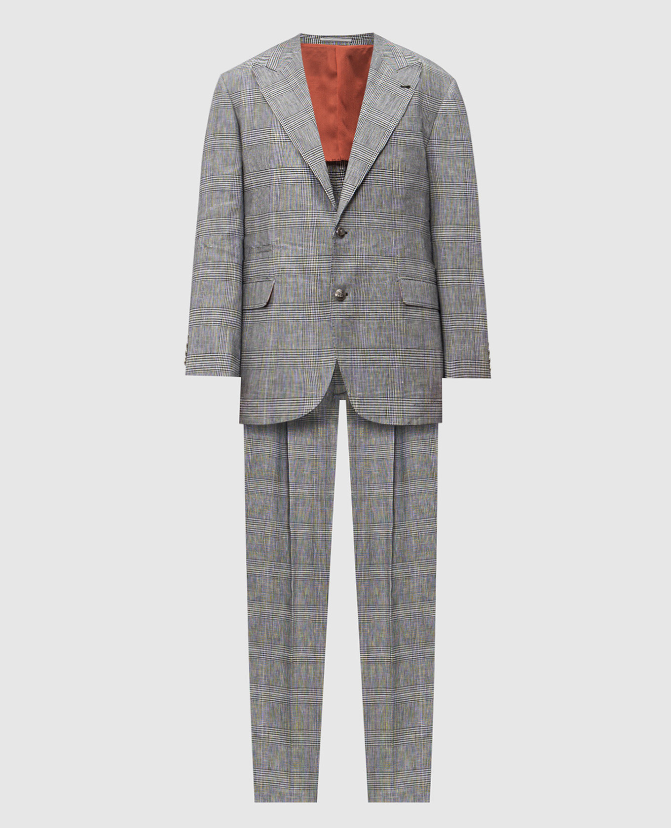 

Windsor check linen suit Brunello Cucinelli, Grey
