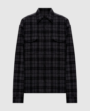 Vetements Gray shirt-style jacket with checked wool MH27SH065GCw