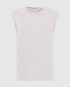 Peserico Gray top with monil chain A0602908761
