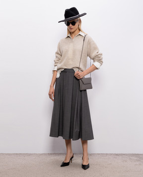 Brunello Cucinelli Gray wool sweater with lurex MGG270505P