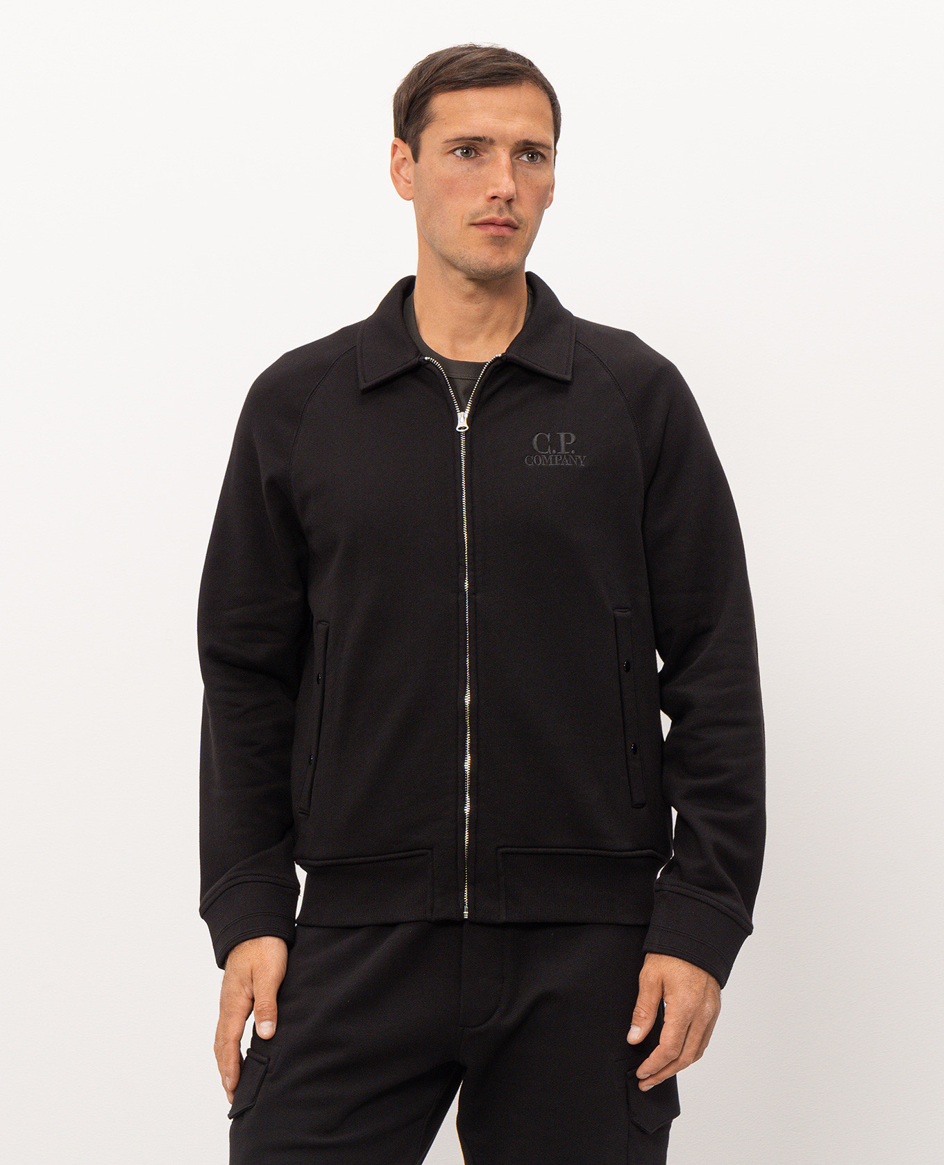 Black sports jacket with logo embroidery C.P. Company 3