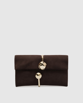 Simkhai Brown Amaya nubuck clutch 526H018NUB