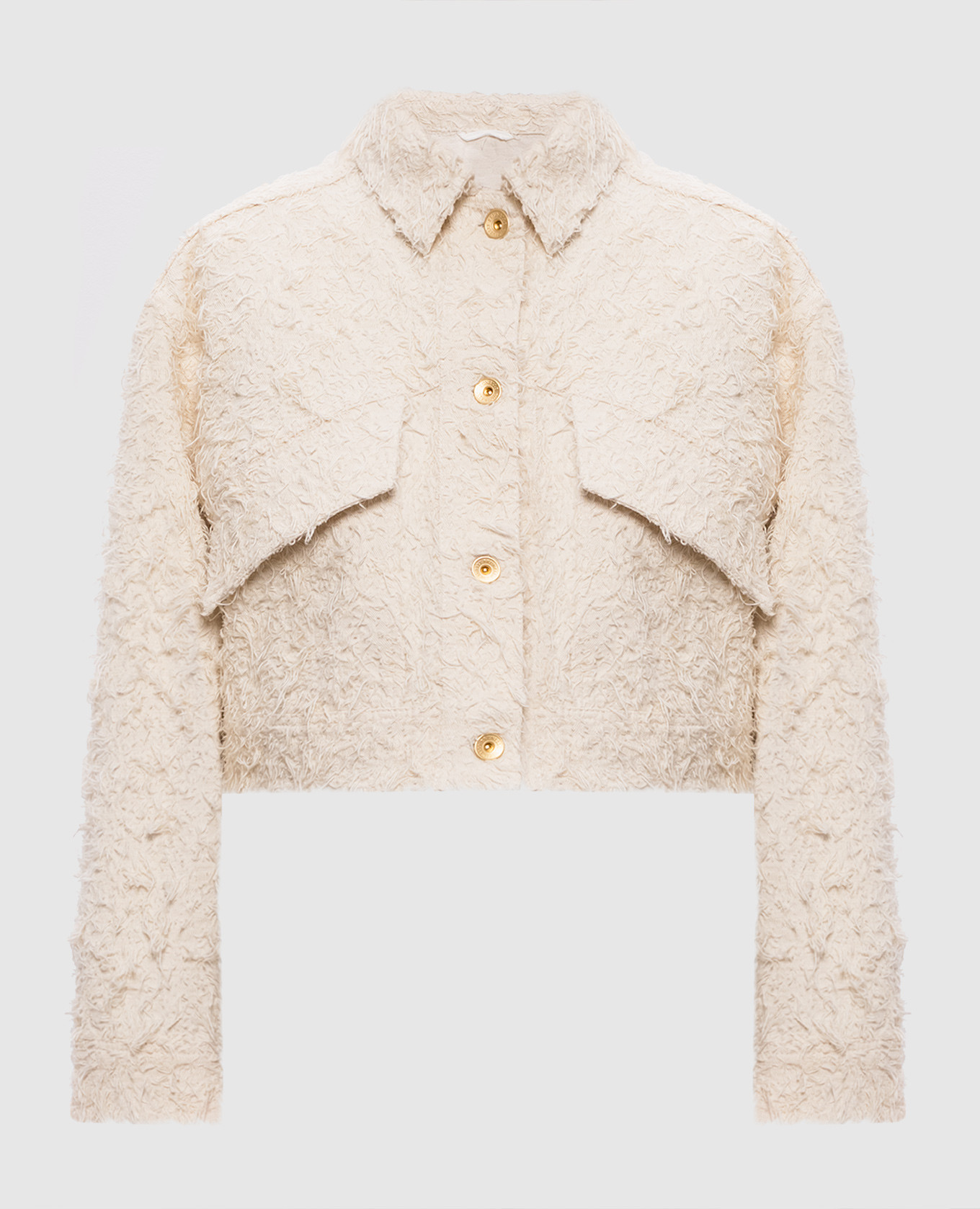 

Ivory denim jacket with monil chain Brunello Cucinelli, Beige