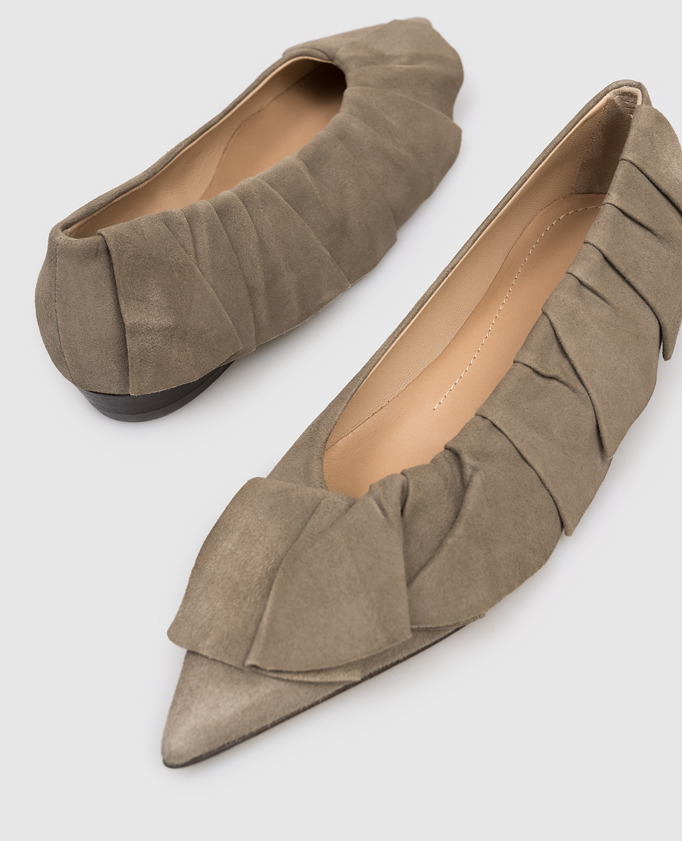 

Khaki suede ballet flats JW Anderson