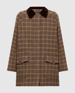 Twinset Beige parka with patterned wool 262LI2BAA
