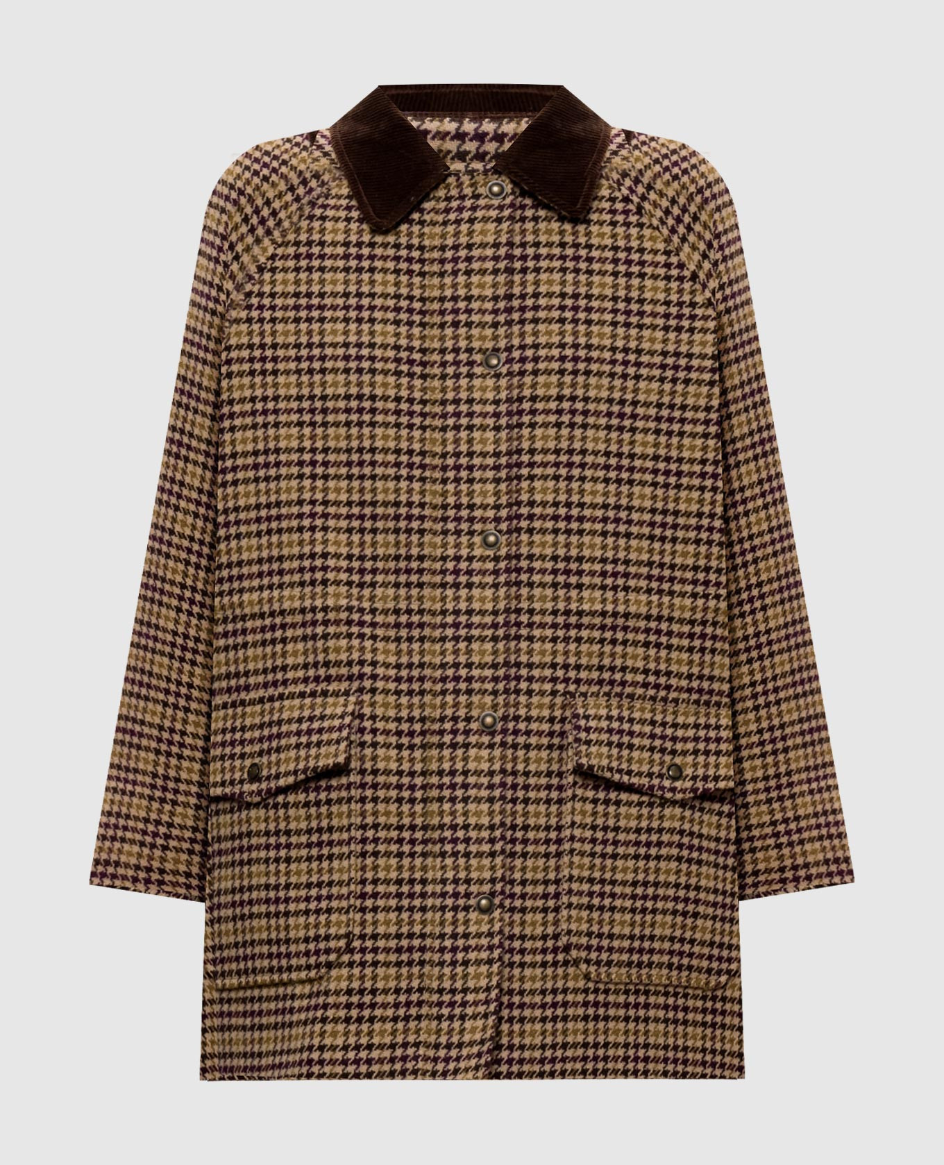 Beige parka with patterned wool