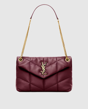 Saint Laurent Burgundy PUFFER leather messenger bag 5774751EL07