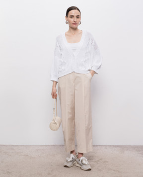 Peserico Beige pants with logo patch P0407902769