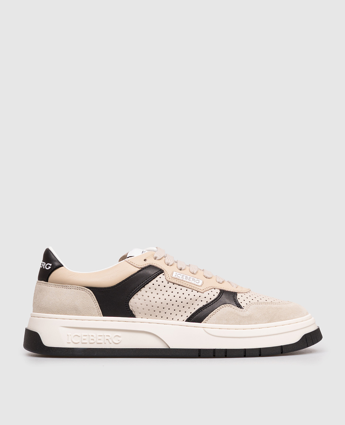 

Beige leather sneakers with perforations Iceberg