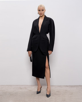 Thierry Mugler Black wool skirt 26P1JU05821020