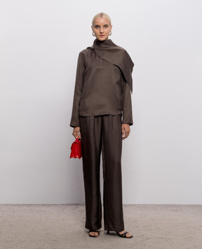 Loulou de Saison ALERA brown silk pants ALERALDS