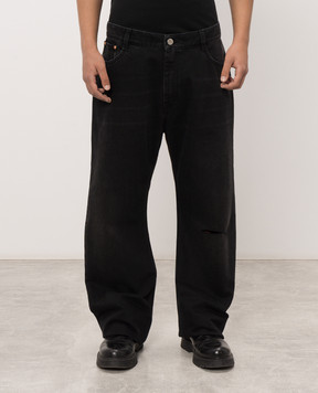 Vetements Black jeans with print MH27DJ081B