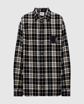 Vetements Black long-sleeved checked shirt ME76FS059BWw