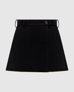 UMA WANG Black Tropical mini skirt UW2063