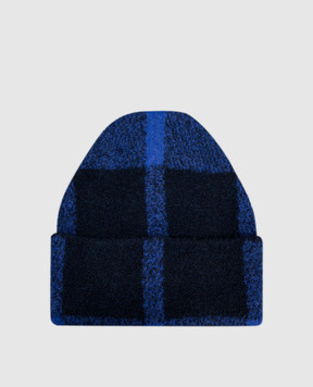 Off-White Blue checked wool hat OWLC01BF25KNI003