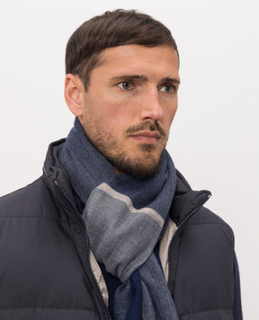 Brunello Cucinelli Blue cashmere and silk scarf MSC606AV