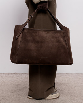Brunello Cucinelli Brown suede tote bag Sartorial MBDLB2843