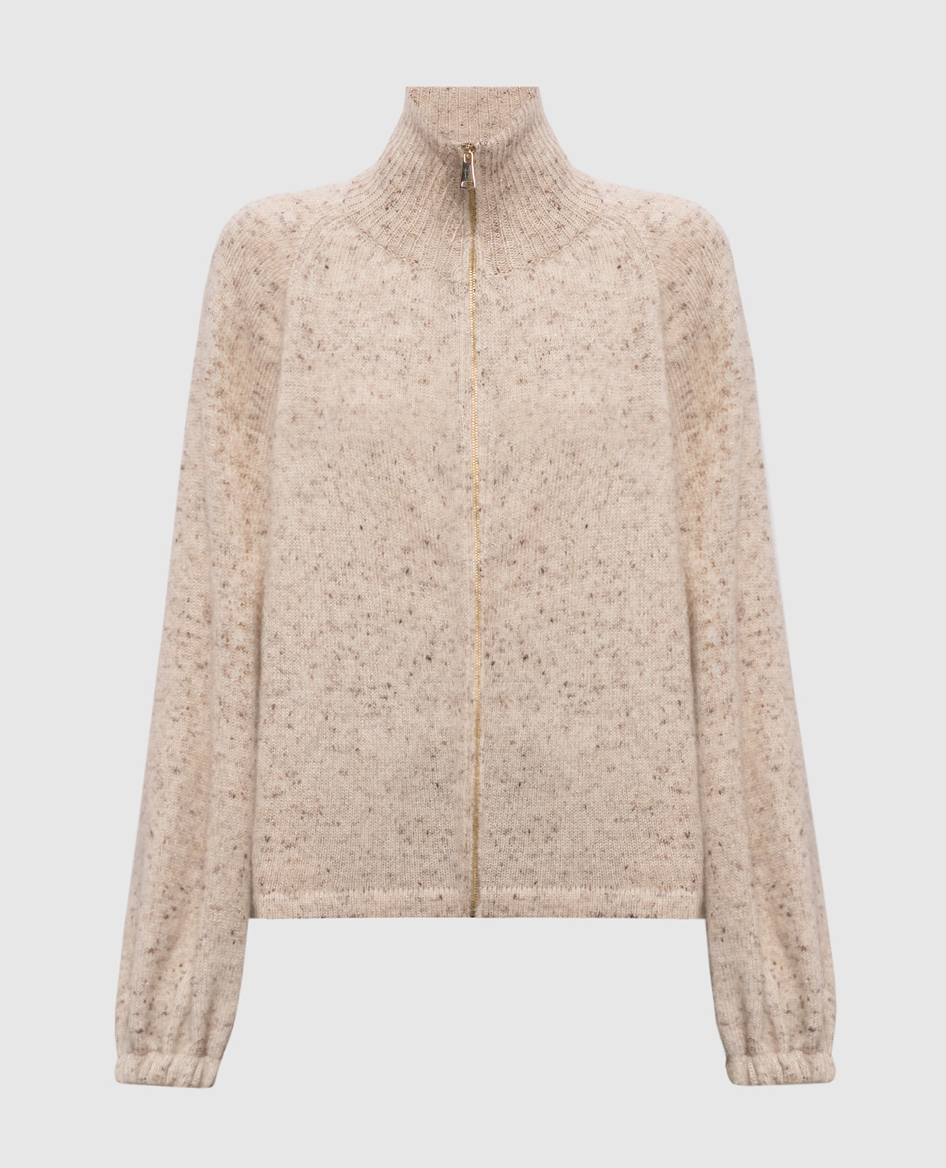 Beige alpaca wool cardigan Fabiana Filippi