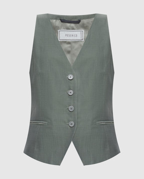 Peserico Khaki vest with linen S0304100677