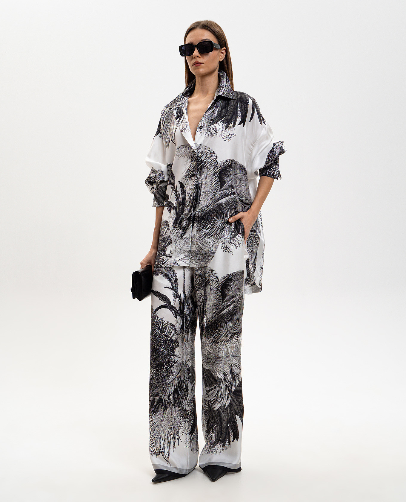 

White silk blouse with logo The Attico