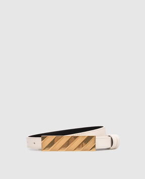 Off-White Beige leather belt OWRB13ES26LEA001
