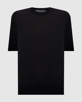 Dolce&Gabbana Black cashmere and silk T-shirt FXX49ZJGMHZ