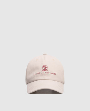 Brunello Cucinelli Gray cap with contrasting logo embroidery M252D9850