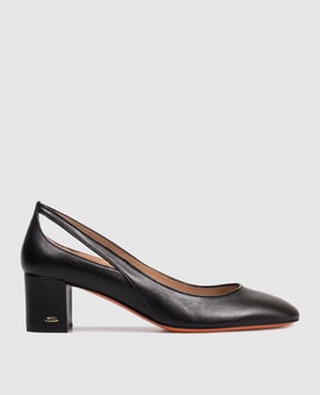 Santoni Black leather shoes with cutouts WDNC71815HI2NZZH