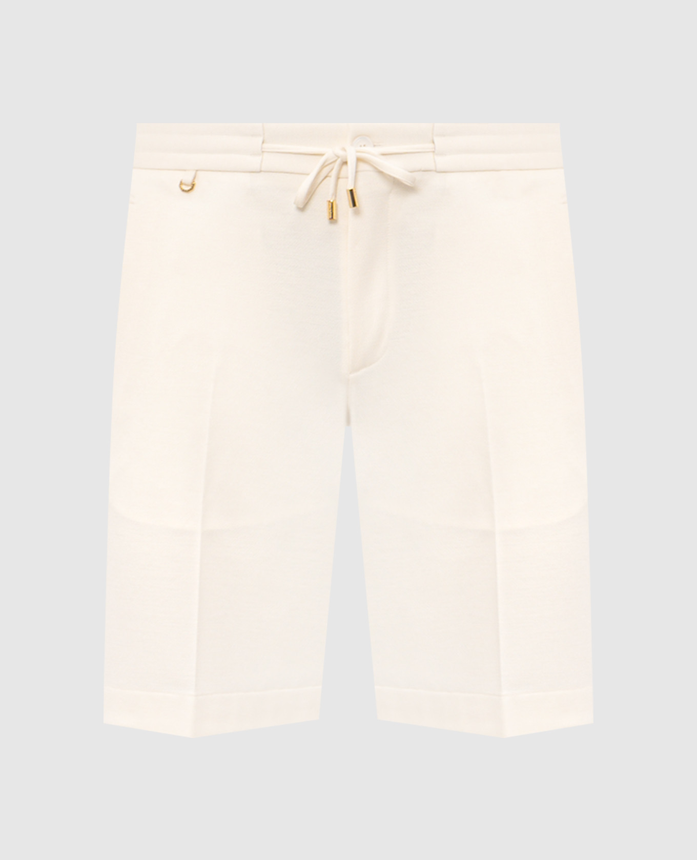 Ivory wool and silk shorts