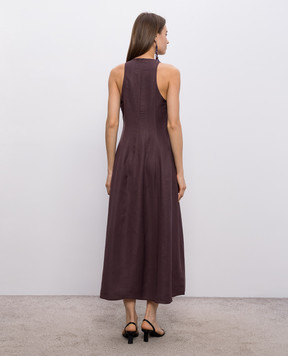 Brunello Cucinelli Purple midi dress with linen MH126A5171