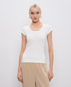 JOSEPH Saba white ribbed T-shirt JF009684